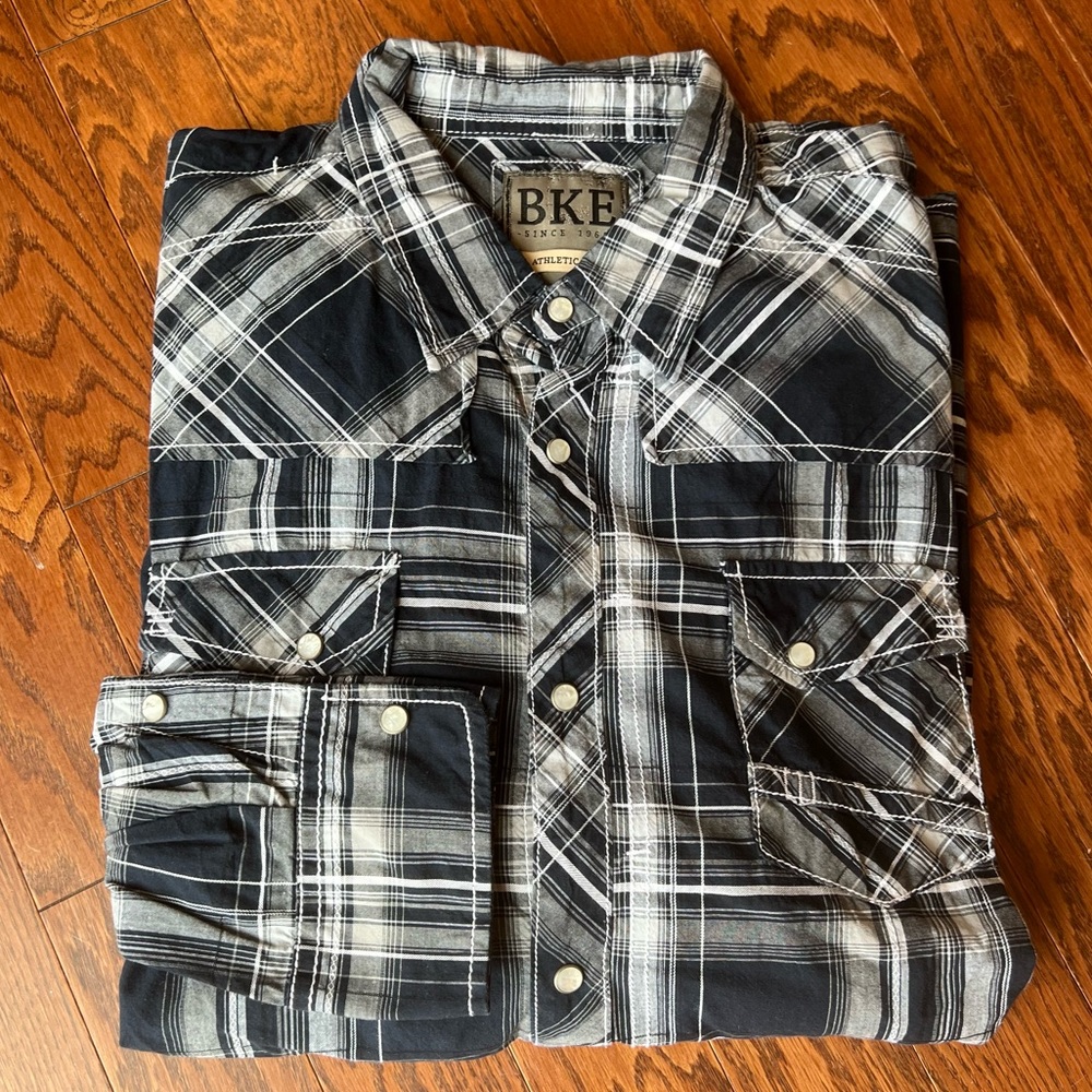 Men’s BKE Plaid Athletic Fit Shirt